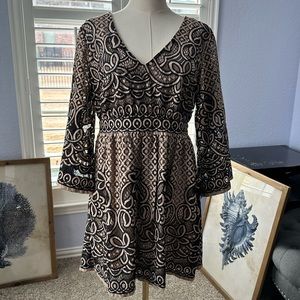 Flying Tomato Black Lace Dress Size M